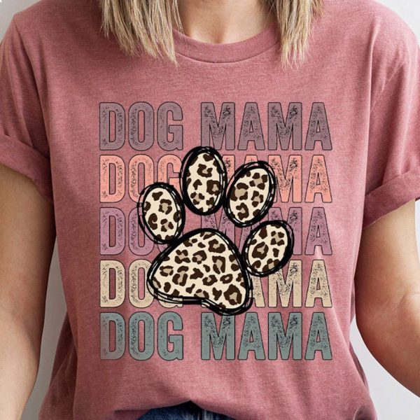Dog Mom Vintage Shirt, Leopard Print Graphic Tees