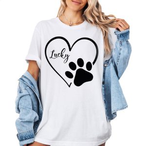 Lucky Cat Mom Paw Heart Shirt