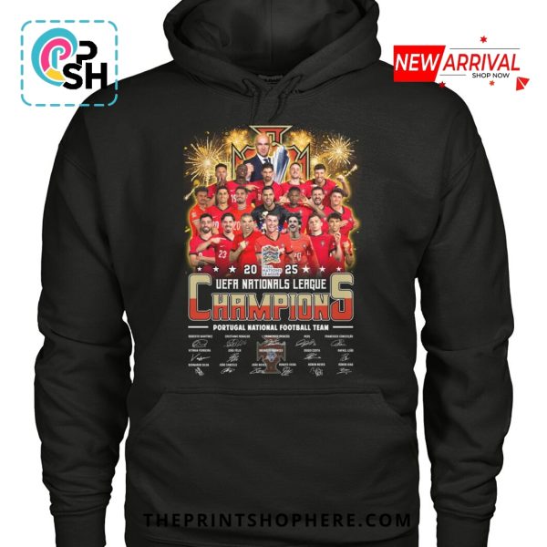 2025 UEFA Nationals League Champions Signatures T-Shirt