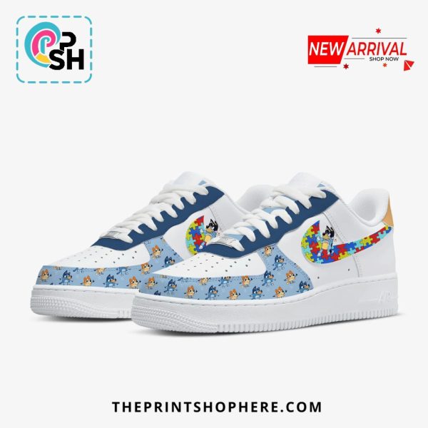 Autism Awareness Bluey 2025 Air Force 1 Sneakers