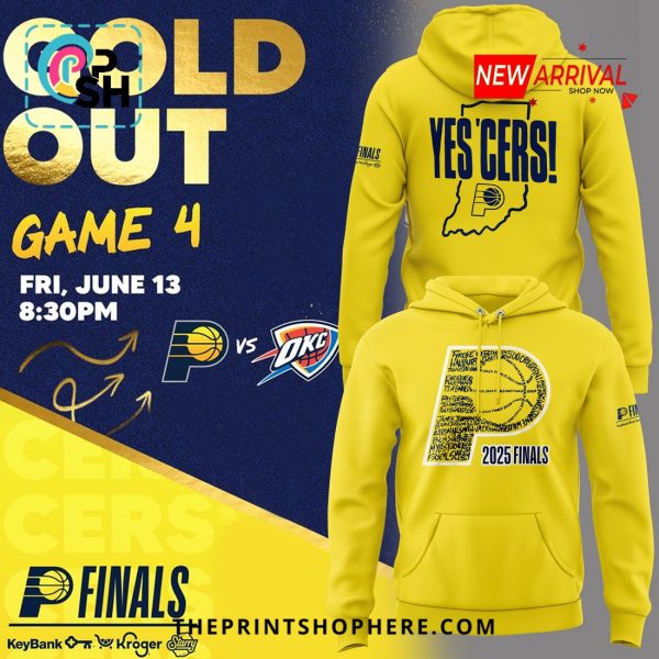 Indiana Pacers Gold Out YES’CERS 2025 Hoodie