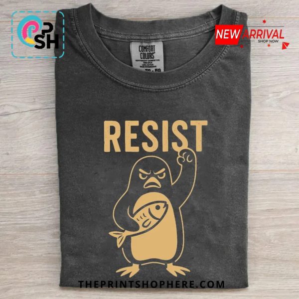 Penguins Resist Funny T-Shirt