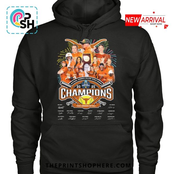 Texas Longhorns Softball 2025 Champions Signatures T-Shirt