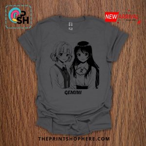 Zodiac Gemini Anime Girl Unisex T-Shirt