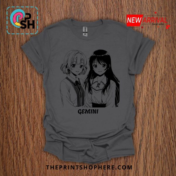 Zodiac Gemini Anime Girl Unisex T-Shirt