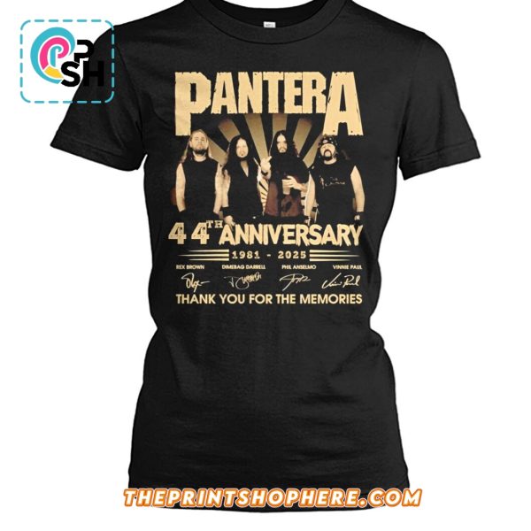 44th Anniversary Of Pantera Thank You For The Memories T-Shirt