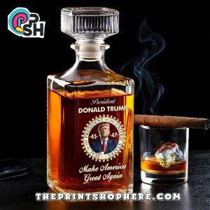 45 47 Republican State Glass Whiskey Decanter, Whiskey Bottle