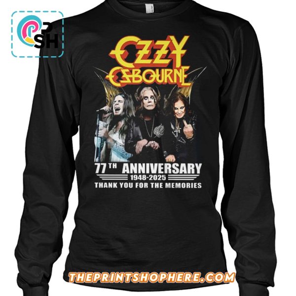 77th Anniversary Of Ozzy Osbourne Thank You For The Memories T-Shirt