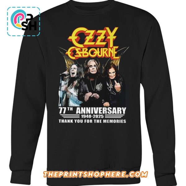 77th Anniversary Of Ozzy Osbourne Thank You For The Memories T-Shirt