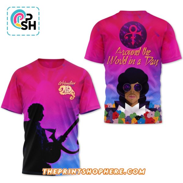 Around the World in a Day Prince Celebration Pink Shirt