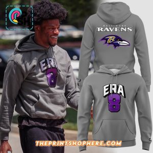 Baltimore Ravens Era 8 Grey Hoodie