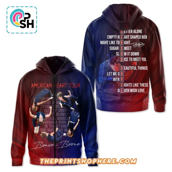 Benson Boone American Heart Tour Signatures Hoodie