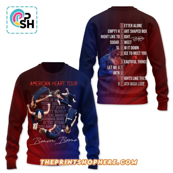 Benson Boone American Heart Tour Signatures Hoodie