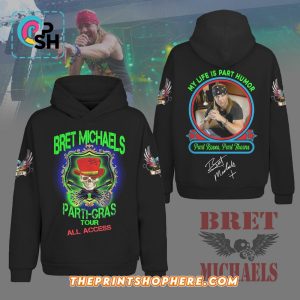 Bret Michaels Parti-Gras Tour 2025 Black Hoodie
