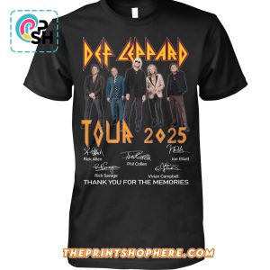 Def Leppard Tour 2025 Thank You For The Memories T-Shirt