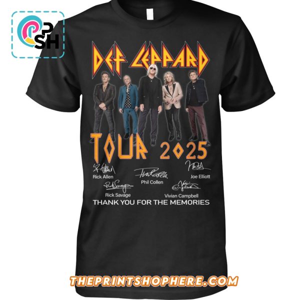 Def Leppard Tour 2025 Thank You For The Memories T-Shirt