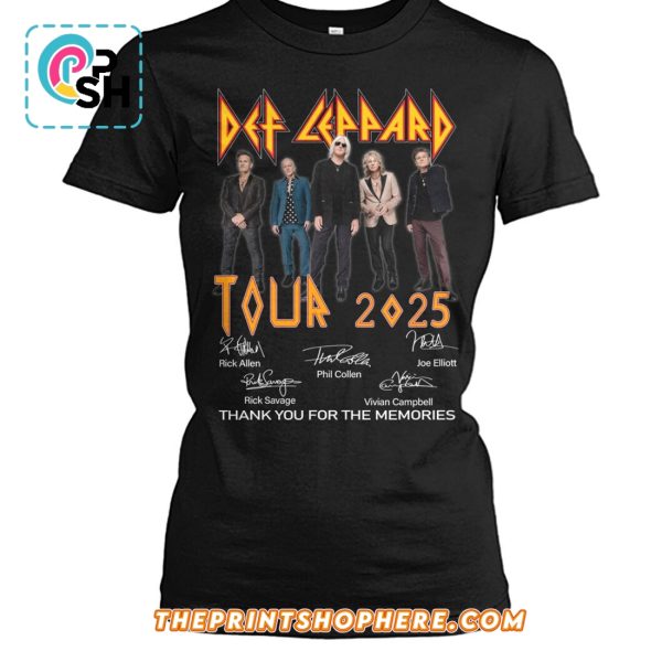 Def Leppard Tour 2025 Thank You For The Memories T-Shirt