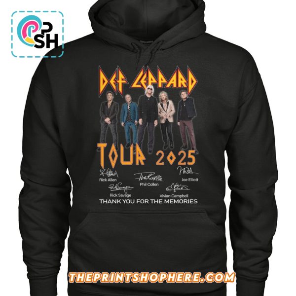 Def Leppard Tour 2025 Thank You For The Memories T-Shirt