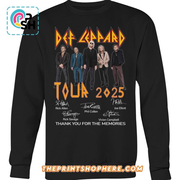 Def Leppard Tour 2025 Thank You For The Memories T-Shirt