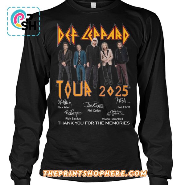Def Leppard Tour 2025 Thank You For The Memories T-Shirt