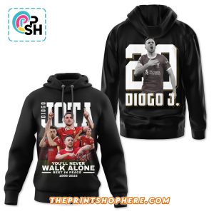 Diogo Jota You’ll Never Walk Alone Black Hoodie