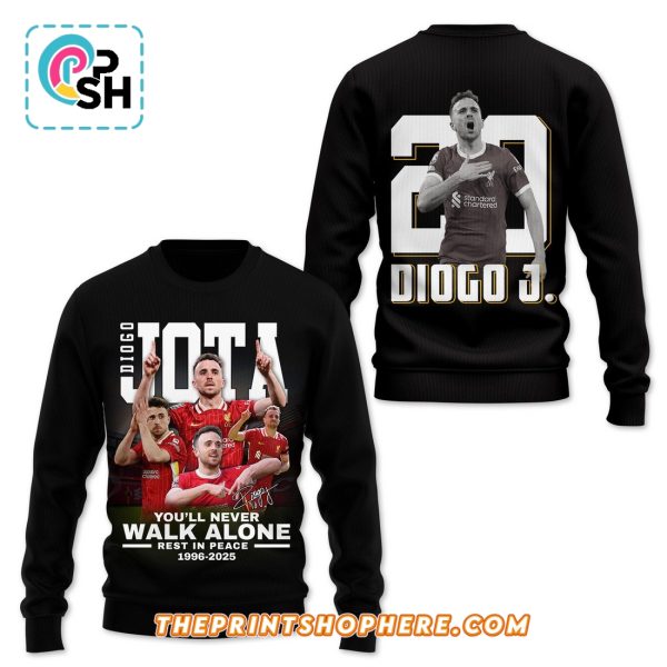 Diogo Jota You’ll Never Walk Alone Black Hoodie