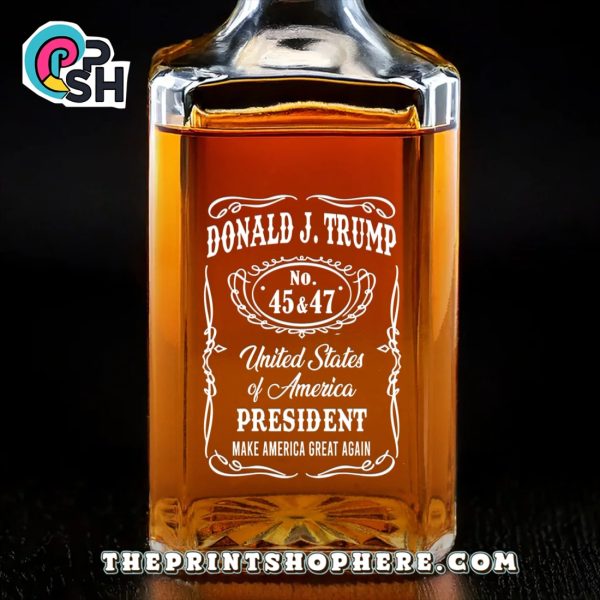 Distilled In Freedom Glass Whiskey Bottle