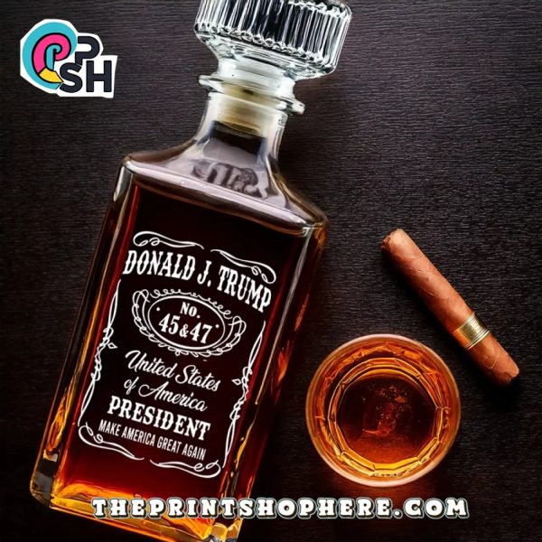 Distilled In Freedom Glass Whiskey Bottle