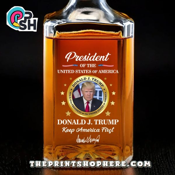 Donald J.Trump Keep America Frist Whiskey Bottle