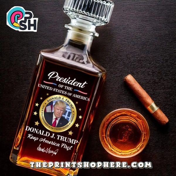 Donald J.Trump Keep America Frist Whiskey Bottle