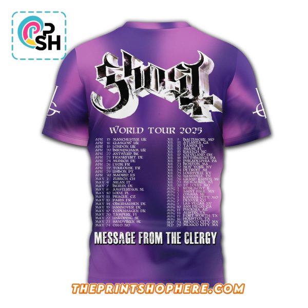 Ghost Message World Tour 2025 From The Clergy Shirt