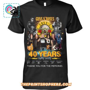 Guns N’ Roses 40 Years 1985 – 2025 Signatures T-Shirt