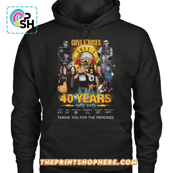 Guns N’ Roses 40 Years 1985 – 2025 Signatures T-Shirt