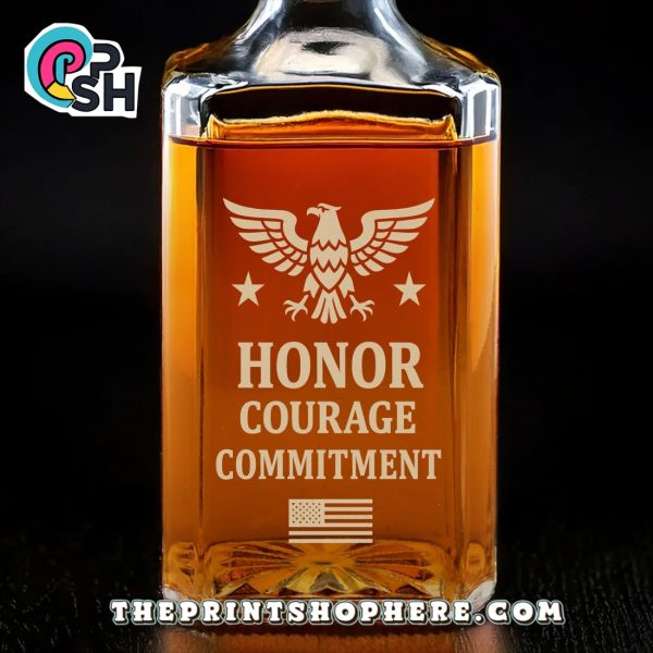 Honor, Courage, And Commitment Whiskey Bottle