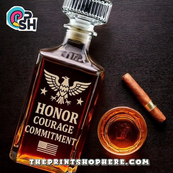 Honor, Courage, And Commitment Whiskey Bottle