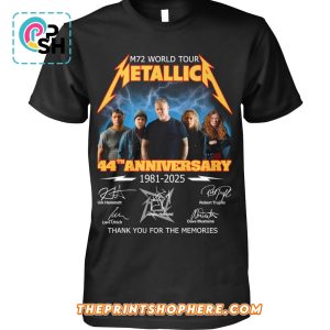 M72 World Tour Metallica 44th Anniversary Siagntures T-Shirt
