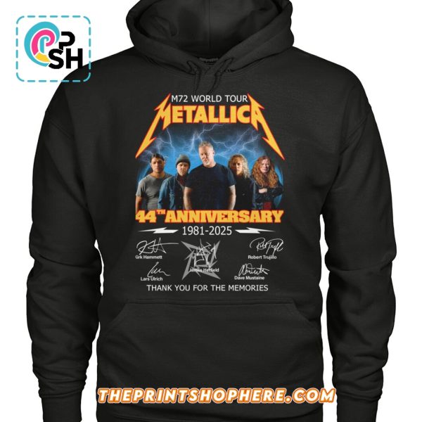 M72 World Tour Metallica 44th Anniversary Siagntures T-Shirt