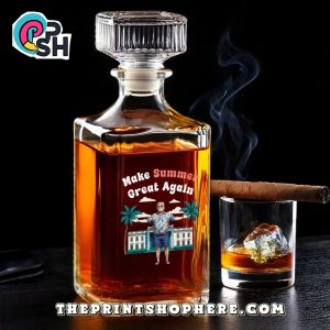 Make Summer Great Again Glass Whiskey Bottle