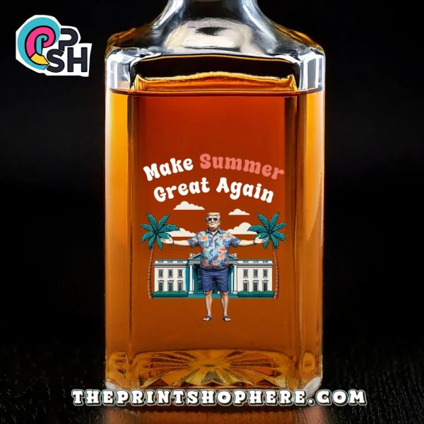 Make Summer Great Again Glass Whiskey Bottle