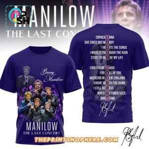 Manilow The Last Concerts Signatures Navy Shirt
