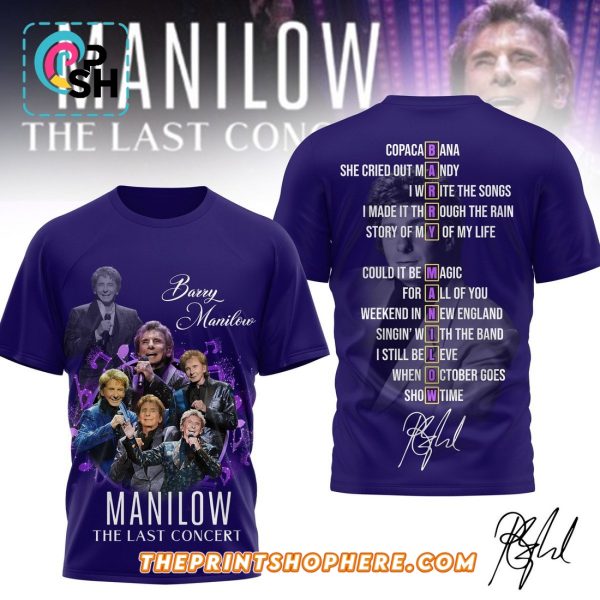 Manilow The Last Concerts Signatures Navy Shirt