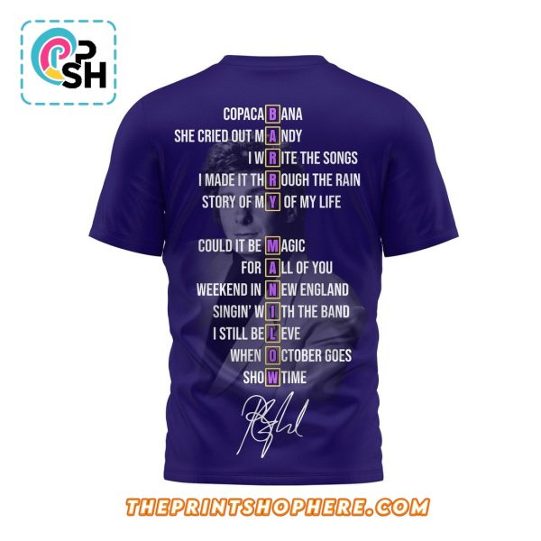 Manilow The Last Concerts Signatures Navy Shirt