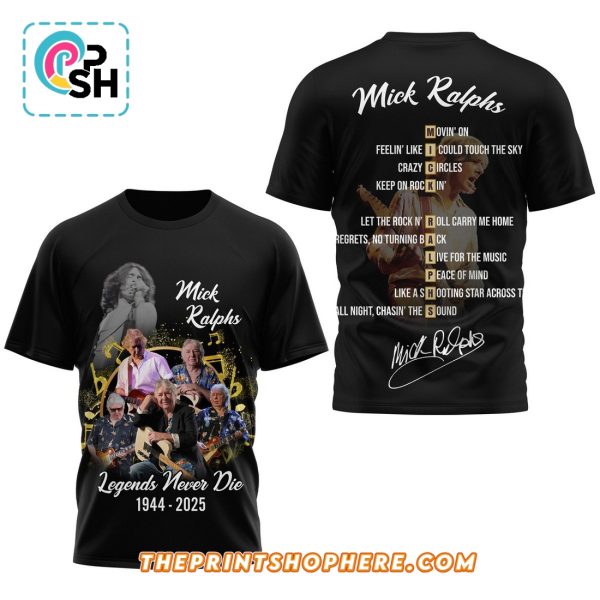 Mick Ralphs Legends Never Die 1944 – 2025 Signatures Shirt