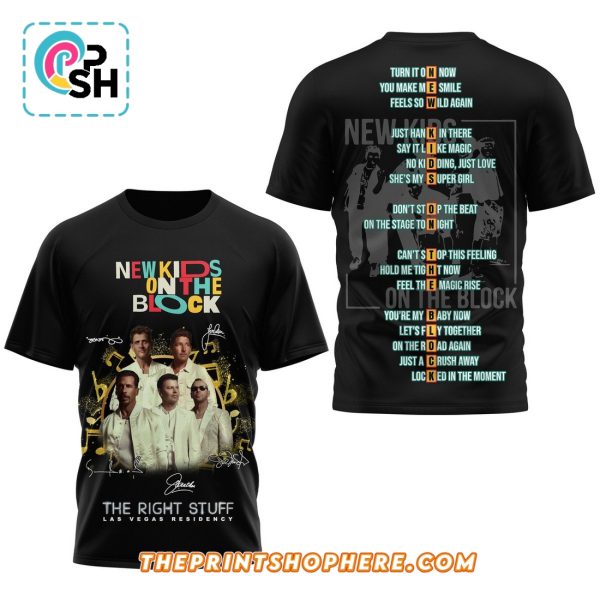 NKOTB The Right Stuff Signatures Black Shirt