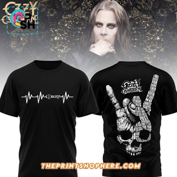 Ozzy Osbourne Heart Rate Style Black Hoodie