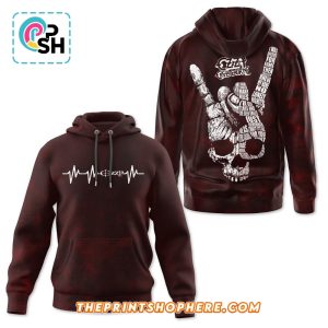 Ozzy Osbourne Heart Rate Style Red Hoodie