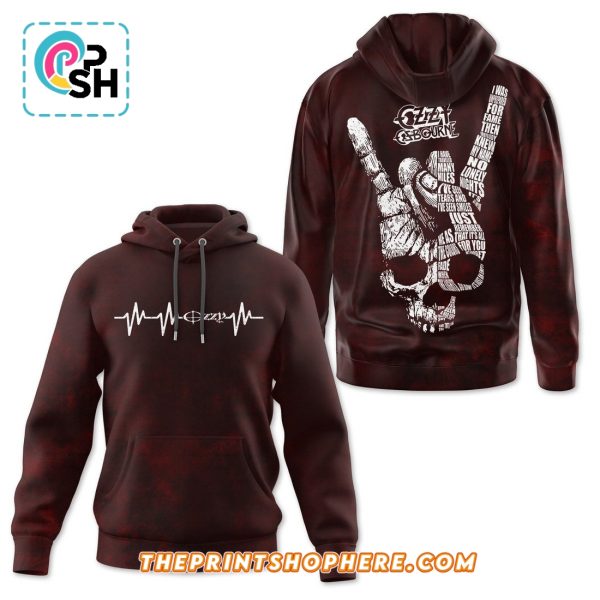 Ozzy Osbourne Heart Rate Style Red Hoodie