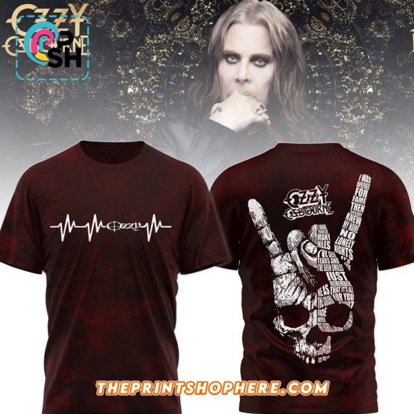 Ozzy Osbourne Heart Rate Style Red Hoodie