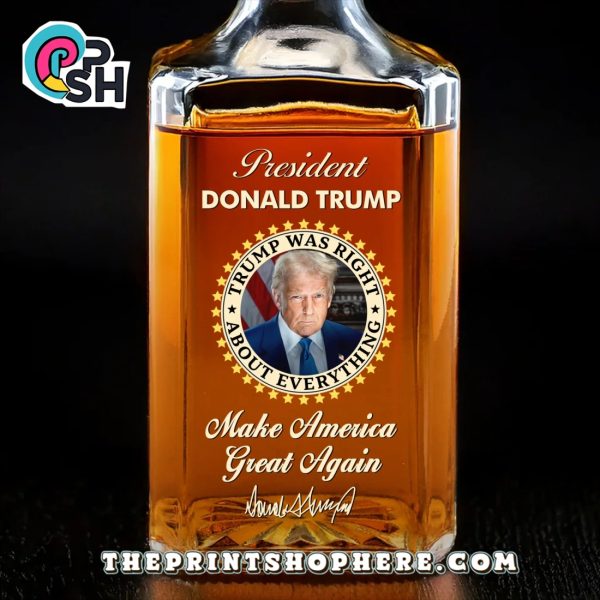 President Trump Make America Great Again Whiskey Bottle
