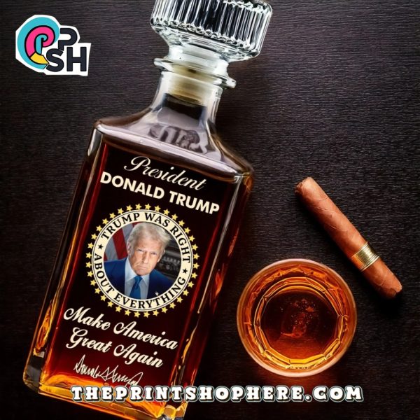 President Trump Make America Great Again Whiskey Bottle